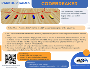 Codebreaker Parkour Game activity card